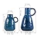 Tanvecle Ceramic Vase Set of 2, Blue Glazed Small Pottery Vases with Handles, Decorative Clay Vase Modern Farmhouse Decor, Centerpiece Dining Table Decorations Porcelain