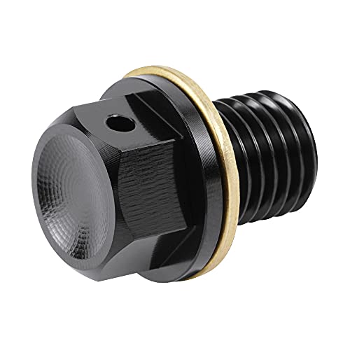 NICECNC Black M12 x 1.5 Magnetic Oil Drain Plug Bolt Dirt/Street Bike Compatible with Yamaha WR400F YZ125 YZ250G R YZ426F TTR250 TTR90,YZ250 YZ250X 2016-19 YZF-R25 YZF-R3 2015-18 MT-25 MT-03 2016-18 - Thumbnail 2