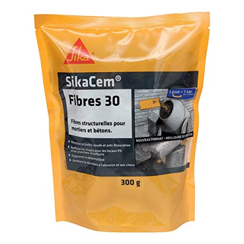 SIKA - Fibres structurelles 30mm pour mortiers et bétons - SikaCem Fibres 30 Gris - Améliore...