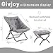 Givjoy Comfy Folded Chair with Ottoman, Oversized Folding Faux Fur Chair Soft Furry Lounge Lazy Chair with Metal Frame Moon Chair Accent Chair for Bedroom, Living Room, Dorm Rooms