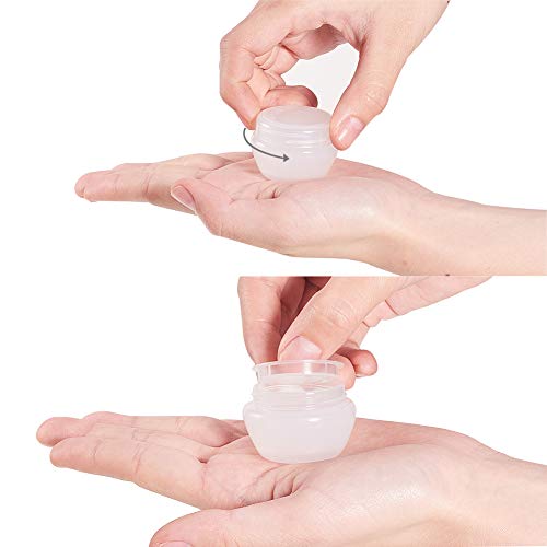 BENECREAT 24 Pack 10G / 10ML Weiß mattierte Behältergläser mit Inner Liner für Make-up, Cremes, kosmetische… – Bild 4