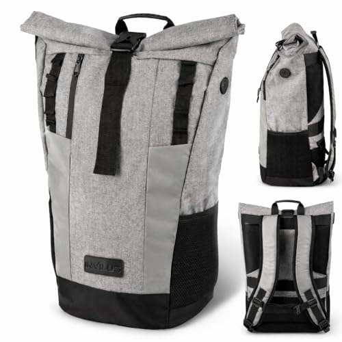 invilus® - Rucksack Damen & Herren - Rolltop Backpack mit Laptopfach Uni, Arbeit & Fahrrad - Seitlicher Schnellzugang - Reiserucksack - Nachhaltig - Wasserabweisend