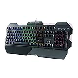  Water - cooled Mechanische Gaming-Tastatur, LED-Hintergrundbeleuchtung 7 Farben Helligkeit,Mechanische tastatur Blaue switches-QWERTZ, deutsches Layout