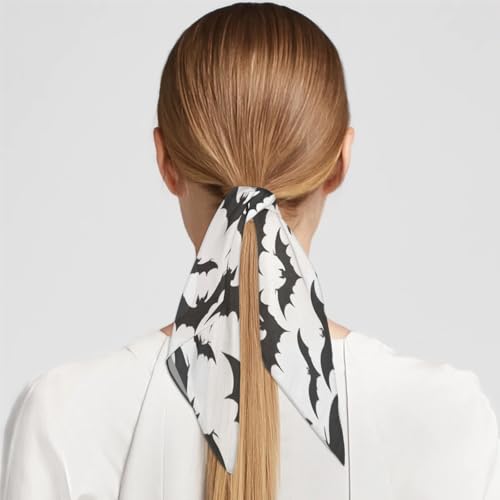 Black Bats Silk Scarf for Women 23.6x23.6" Satin Head Scarf4