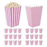 ATBUSS 24 Stück Rosa Popcorneimer, Praktische Snackverpackungskartons, Unverzichtbare Popcornboxen Zum Ansehen Von Filmen, Geeignet Für Popcorn, Hühnerpopcorn Und Pufffutter.