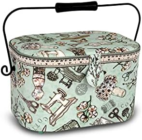 Dritz Basket Oval, Green Sewing Print
