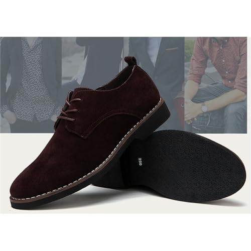 Image of Men's Suede Lace Up Oxfords Classic Wing Tips Dress Shoes Casual Luxury Business Work Office Derby Shoes