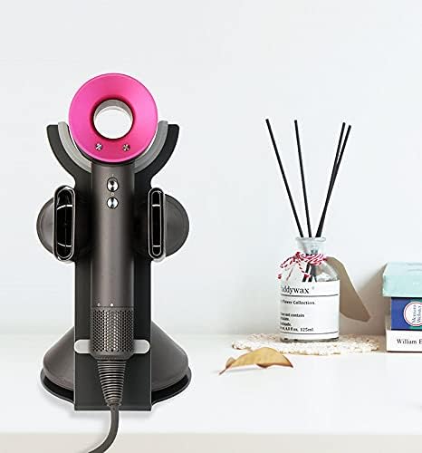 VergilSon Dyson hair dryer Holder Stand Supersonic Diffuser,Anti-drop Magnetic with Two Nozzles Bracket Desktop Bathroom Organizer Storage Shelf Heavy Alloy Steel Stand Base + Piano Painting Surface