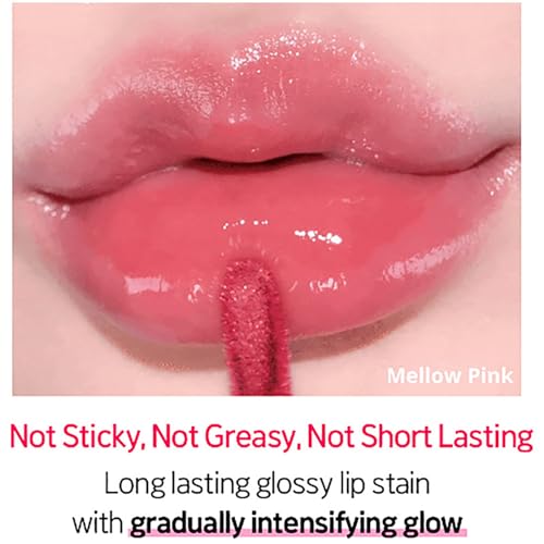 Image of ETUDE Glow Fixing Tint for Plump & Fuller Lips| Non-Sticky, Moisturising, Vegan Gloss| Shade- 12 Cherry Sugar, 3.8g (Pack of 2)