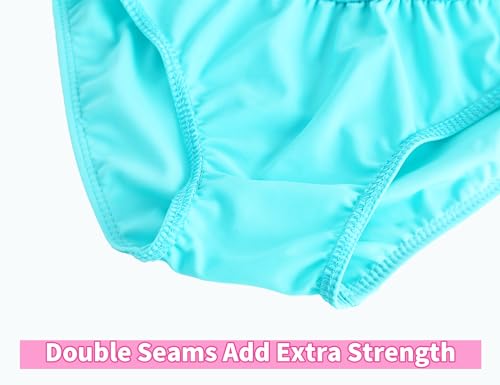 Image of Snowheart Swimsuit for Girls Size 7-8 Years Old Blue Two Pieces Long Sleeve Bathing Suits Sets