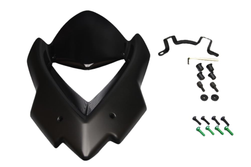 avdb-moto Szyba/Deflektor wiatru kompatybilny z KAWASAKI Z1000 Z-1000 2014-2021, Z1000R 2017-2021 Z poliwęglanu (Czarny)