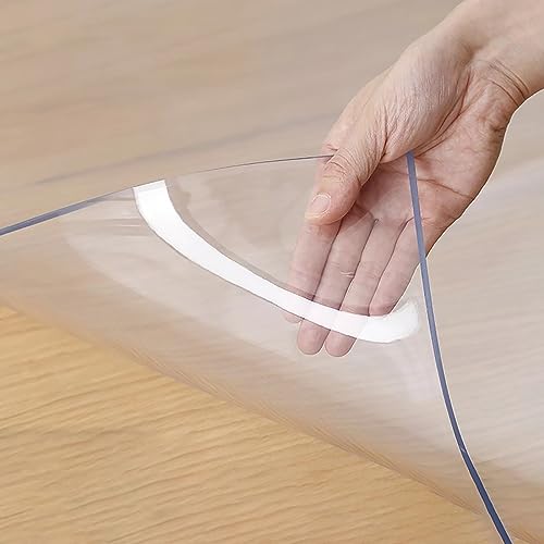 Alfombrilla de PVC para silla de suelo duro, 1,5 mm de grosor, antideslizante, transparente, fácil de limpiar y cortar, ideal para oficina y hogar (tamaño: 150 x 160 cm)