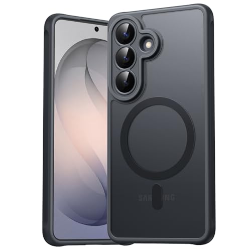 EASDNB für Samsung Galaxy S26 Hülle Magsafe mit Kameraschutz Magnetisch Handyhülle für Samsung S26 Hülle Stoßfeste Kratzfeste Durchscheinende Schutzhülle für Galaxy S26 Case Schwarz