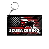 Buudiep Design Scuba Diving Dive American Flag Acrylic Keychain