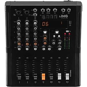 IMG STAGELINE MXR-40PRO 4-kanaals audiomixer met geïntegreerde MP3-speler, Bluetooth-ontvanger en DSP-effect-eenheid…