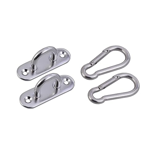 HAWILLOSCH Hammock Hooks Ceiling Anchors Wall Anchors Yoga Hammock Installation Stainless Steel Hooks 2 Pack with Safety Lock