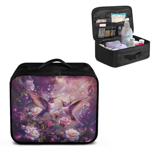 Image of Gomyblomy Roses Hummingbird First Aid Kit Empty First Aid Kit Bag for Home Cars Travel Medical Supplies Bag Portable Trauma Kit for Office Kitchen Camping Outdoors