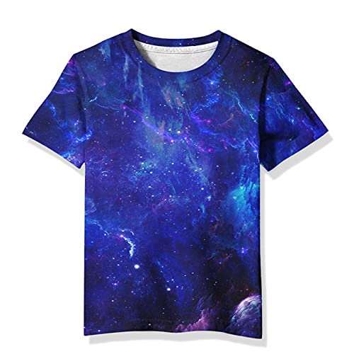Image of Linnhoy Kids 3D Print Fashion Graphic T-Shirts for Boys Girls 6-16 Years | Unisex Colorful Short Sleeve, Crewneck, Breathable Fabric, Suitable for Daily Sport Festival Wear