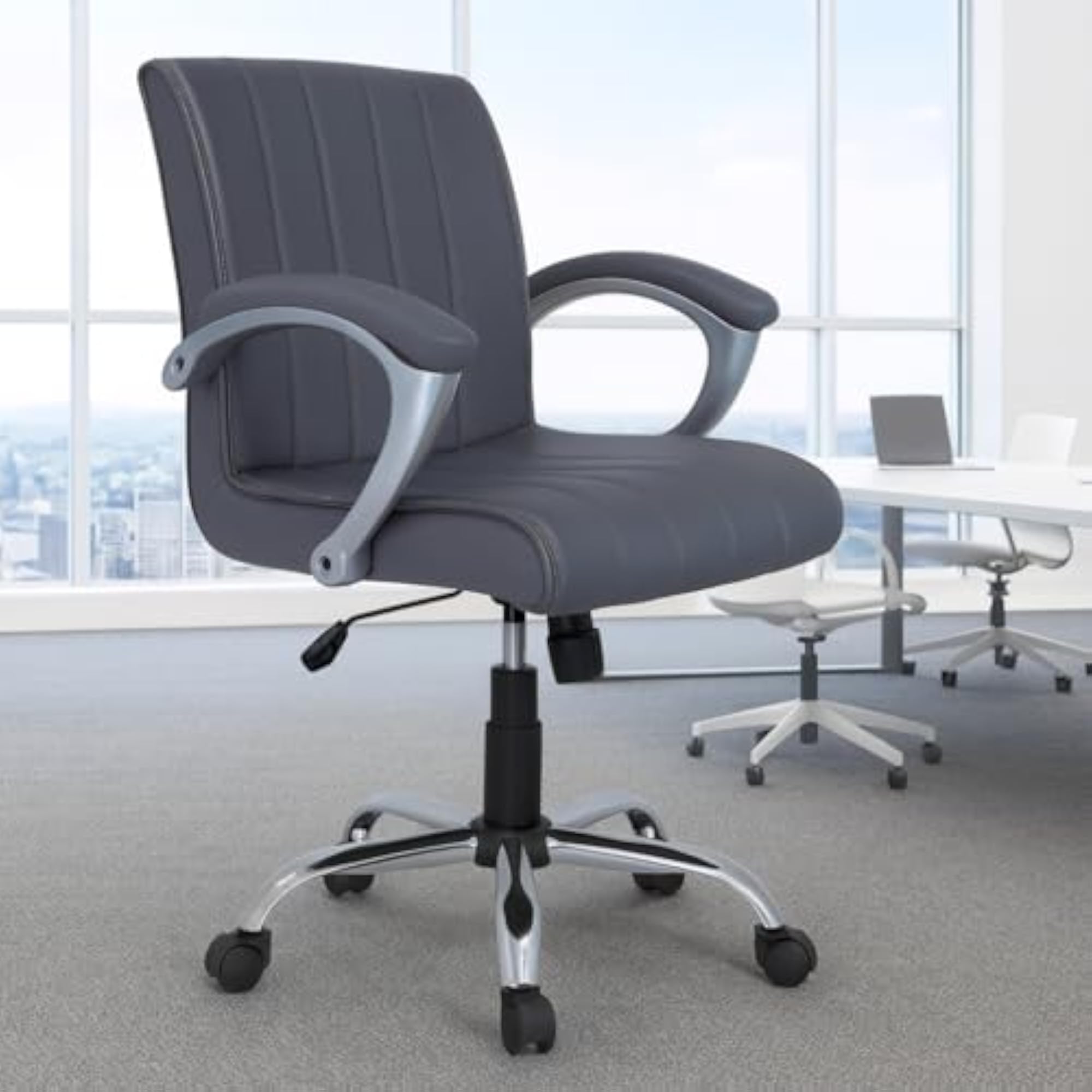 Linux Mid Back Office Home Desk Work Study Revolving Chair