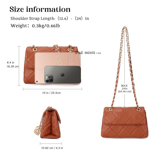Image of Gladdon Quilted Crossbody Purses for Women Small Ladies Shoulder Bags with Chain Trendy Clutch Purse Cute Designer Bag