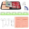 Suture Practice Kit for Medical Students, Silicone Pad Surgery Wounds Closure Suturing, Supplies for Vet Nursing Student