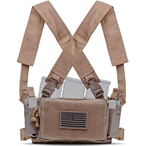 Tacticon Chest Rig Elite | Tactical Vest or X-Harness Mounted Chest Rig | Combat Veteran Owned Company | Rifle/Pistol/Admin Pouches | Operations & Civilian Defensive Use Cover