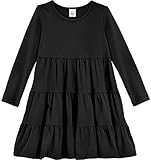 City Threads Girls' Super Soft Cotton Long Sleeve Tiered Dress Princess