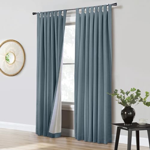 52 x 95 in. Ventura Blackout Tab Top Curtain Panel Blue - Pack of 2