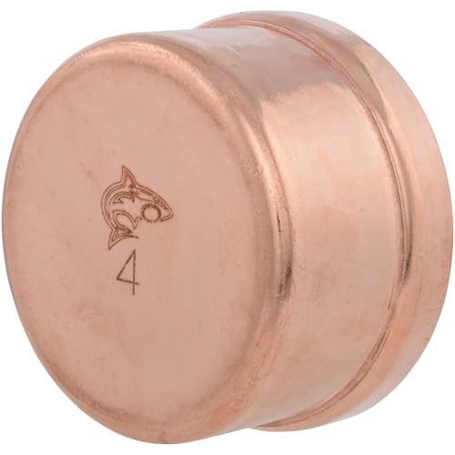 SharkBite 4 Inch End Cap, Copper Press Plumbing Fitting, UPR04105