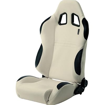 Autostyle SS 10W Sièges Conducteur, Blanc/Noir