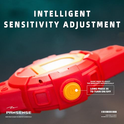 Image of PANCKY Metal Detector for Kids, IP68 Waterproof 3-10 Year Kids Metal Detector Kit with LCD Display, Automatic Sensitivity Adjustment, 6.6 inch Search Coil, 1.65lb Lightweight Boys Girls Gift, Red