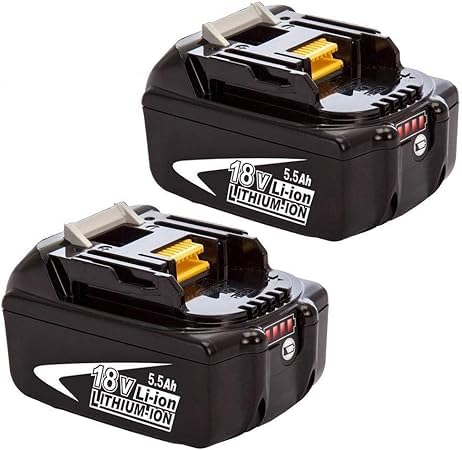 Batería para makita18V 5.5Ah Exemoro 2X BL1860B de Repuesto BL186...