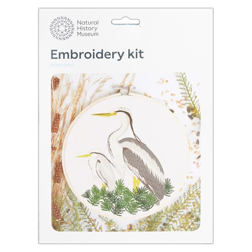Kit de decoración de aro de bordado de museo NHM de 8 pulgadas con hilos de algodón premium