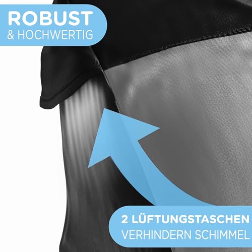 Jubi® Faltgarage Fahrradanhänger zweisitzer/einsitzer und absolut wetterbeständig| Abdeckung Fahrradanhänger universell perfekt anpassbar (Schwarz)