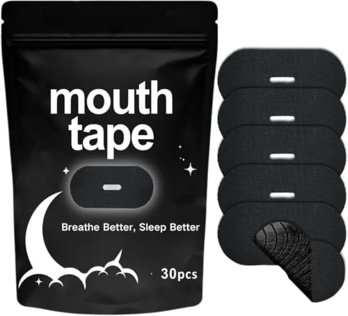 30 Pcs - Mouth Tape for Sleeping - Anti Snoring Strips for Better Sleep - Comfortable & Hypoallergenic - Promote Nasal Breathing (Black)