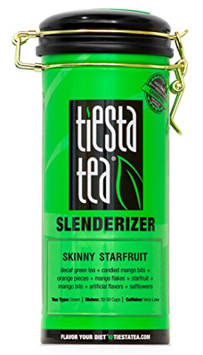 Citrus Decaf Green Tea | SKINNY STARFRUIT 4 Ounce Tin by TIESTA TEA | Decaffeinated | Loose Leaf Green Tea Slenderizer Blend