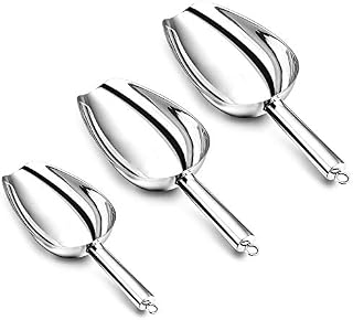 Ice Scoop Set, P&P CHEF 3-Pieces Stainless Steel Metal Food Scoop, Utility