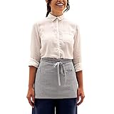 MEEMA Blue Half Apron with Pockets | Upcycled Denim and Cotton | Ideal for Restaurant Unisex Waitres