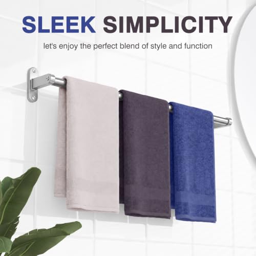 Powools Brushed Nickel 24" Towel Rack, Rustproof Wall Mounted Towel Bar — view 6