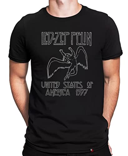 Camiseta Led Zeppelin United States 1977 Tamanho:G;Cor:Preto