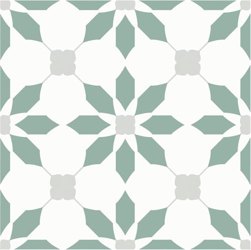 MORCART 20 piastrelle autoadesive per pavimenti, 20 x 20 cm, in vinile, impermeabili, fai da te, per bagno, cucina, camino, casa degli animali domestici, scale, camere da letto, pareti (verde chiaro