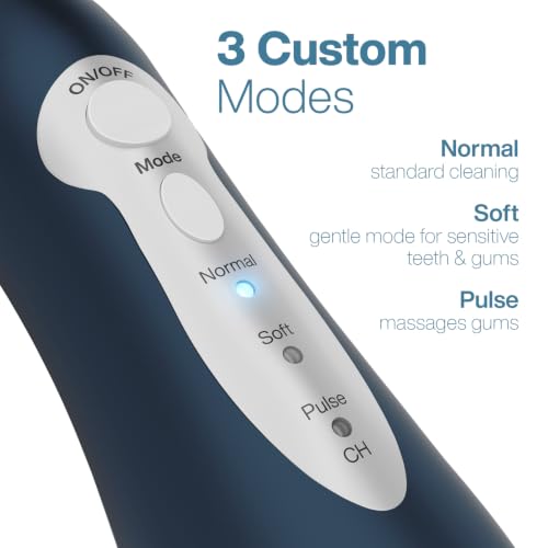 Image of AquaSonic Water Flosser - Cordless Rechargeable Water Flossers for Teeth Cleaning - Waterproof Aqua Flosser, Portable Oral Irrigator for Dental Cleaning with 5 Jet Tips - Braces Home Travel