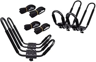 TMS® 2 Pairs J-Bar Rack HD Kayak Carrier Canoe Boat Surf Ski Roof Top Mount Car SUV Crossbar