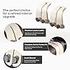 CoBak Purse Hook for Car - Universal Premium Stitched Leather and Aluminum-Magnesium Alloy Double Car Seat Back Storage Hook for Purses, Handbags, Bags (4 Pack),Beige #1