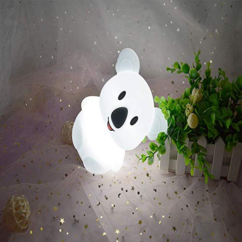 Image of Night Light Kids with Cute Koala Design Baby Children's Room LED Bedside Lamp with Changeable RGB Colors Rechargeable Night Light Compatible with Touch Control & Remote Control - Koala
