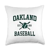 Oakland Baseball Athletic Vintage Sports Team Fan Throw Pillow
