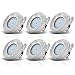 Produktbild B.K.Licht - 6er Set Bad Einbaustrahler LED flach, warmweiße Lichtfarbe, Lochdurchmesser 60mm, LED Spot, Deckenspots, Spots, Einbauleuchten, Einbauspots, Badezimmer, 75x30 mm, Matt-Nickel