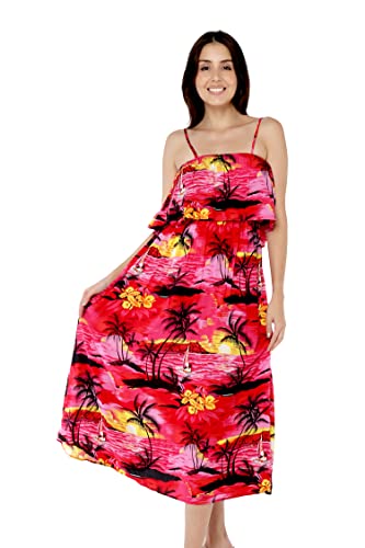 Image of Hawaii Hangover Family Matching Hawaiian Clothes, Sunset Red | Family matching Hawaiian outfits, Sunset Red, lightweight rayon, machine washable, tropical floral print, luaus, cruises