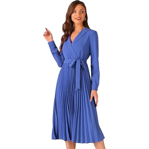 Allegra K Robe Midi Plissée Cover