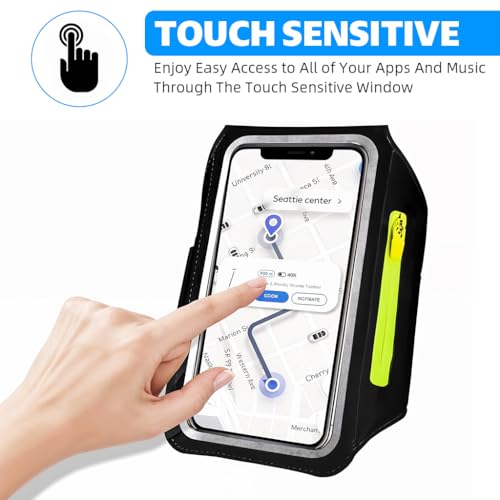 Image of Proberos Running Armband for Men & Women, 6.7'' Touchscreen, Phone Holder with Zipper Pouch, Key /Card Pocket, Adjustable Sweatproof Gym Sports Arm Band, Lightweight & Secure Fit for Workouts